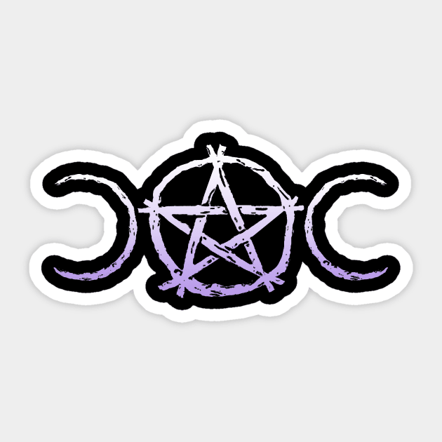 Wiccan & Pagan Nature Twigs Pentacle Triple Moons Sticker by BeesEz